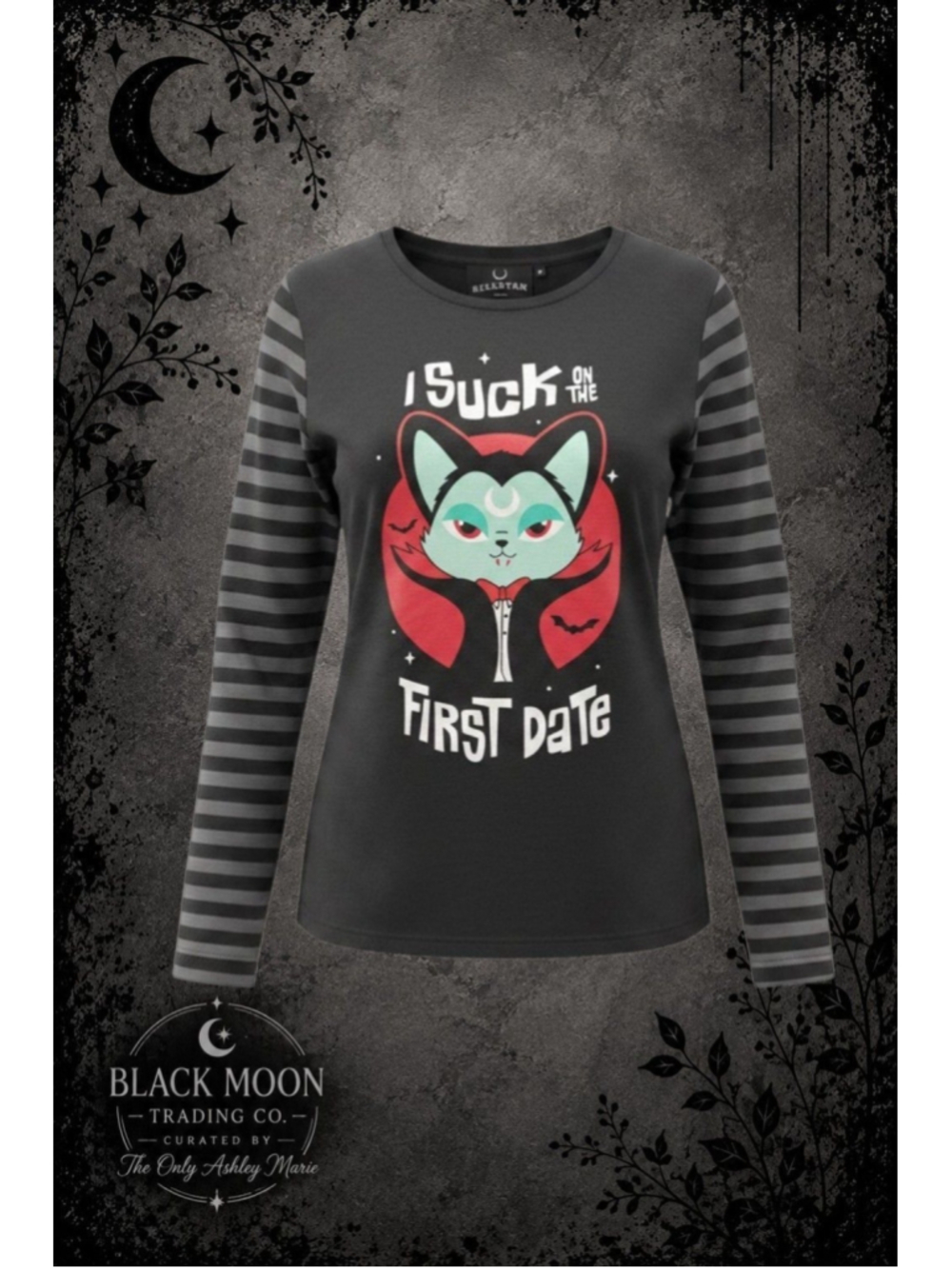 Killstar “I Suck on the First Date” striped long-sleeve top
M